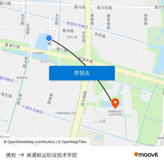 携程 to 南通航运职业技术学院 map