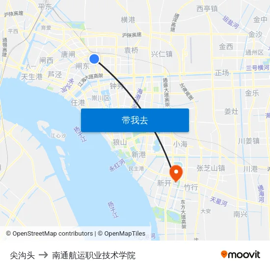 尖沟头 to 南通航运职业技术学院 map