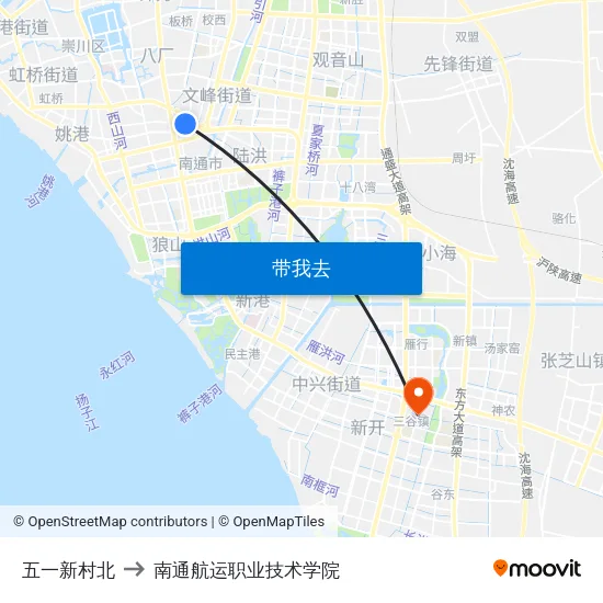 五一新村北 to 南通航运职业技术学院 map