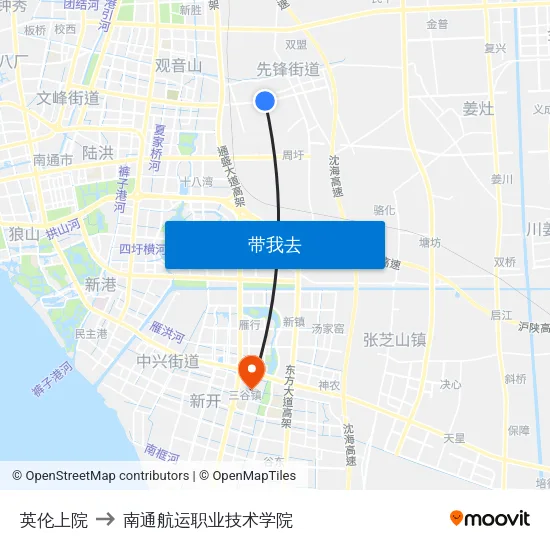 英伦上院 to 南通航运职业技术学院 map