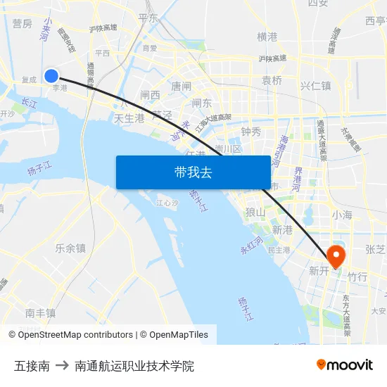 五接南 to 南通航运职业技术学院 map