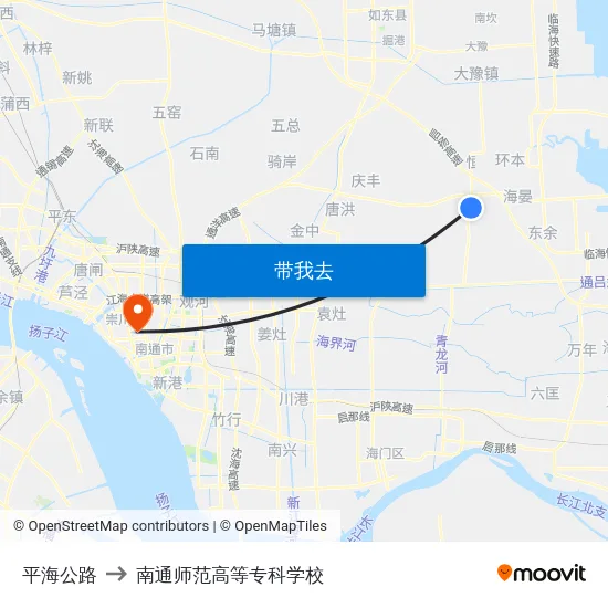 平海公路 to 南通师范高等专科学校 map
