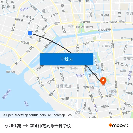 永和佳苑 to 南通师范高等专科学校 map