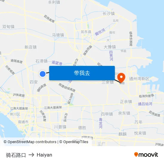 骑石路口 to Haiyan map