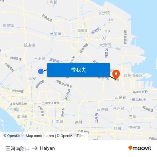 三河南路口 to Haiyan map