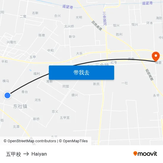 五甲校 to Haiyan map