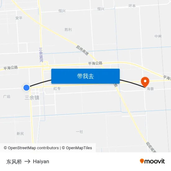 东风桥 to Haiyan map