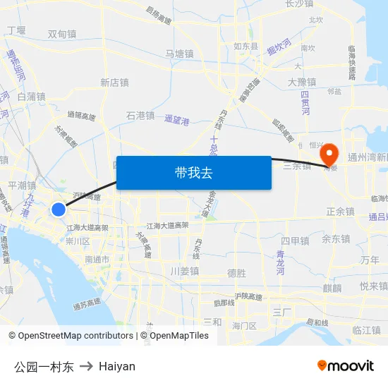 公园一村东 to Haiyan map