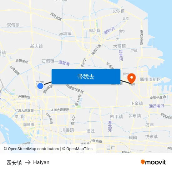 四安镇 to Haiyan map