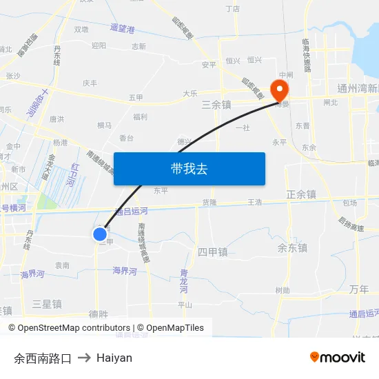 余西南路口 to Haiyan map