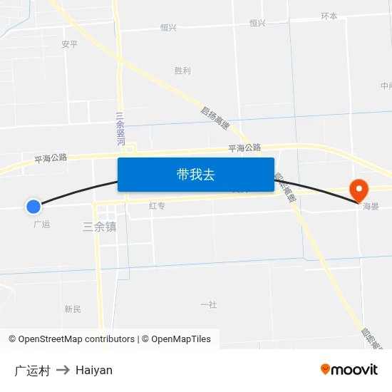 广运村 to Haiyan map