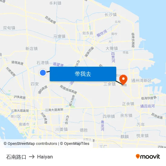 石南路口 to Haiyan map