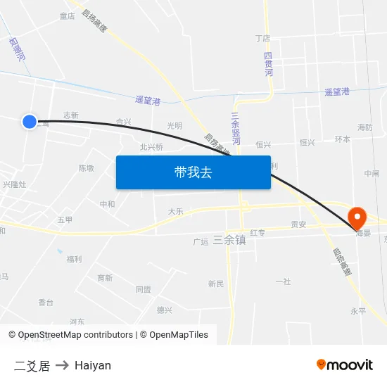 二爻居 to Haiyan map