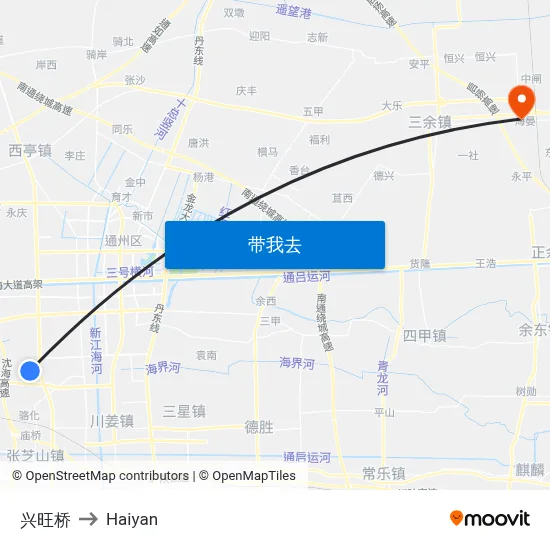 兴旺桥 to Haiyan map