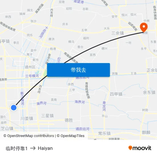 临时停靠1 to Haiyan map