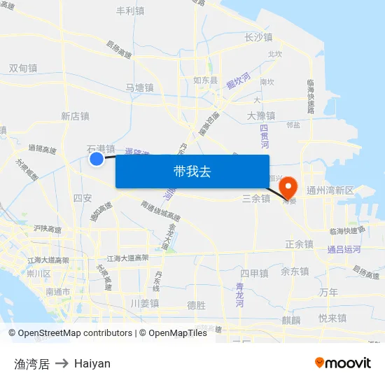 渔湾居 to Haiyan map