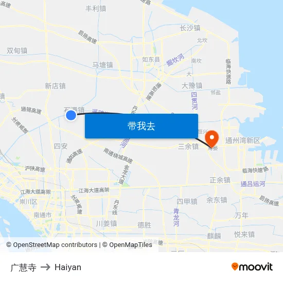 广慧寺 to Haiyan map