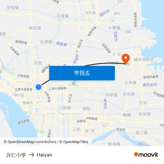 兴仁小学 to Haiyan map