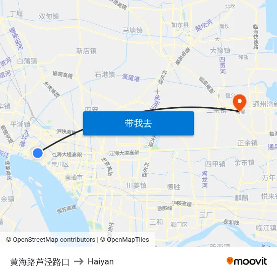 黄海路芦泾路口 to Haiyan map
