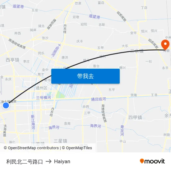 利民北二号路口 to Haiyan map