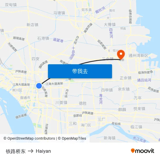 铁路桥东 to Haiyan map