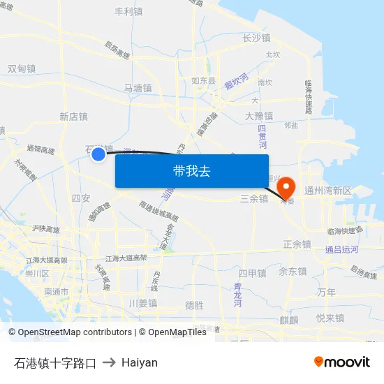 石港镇十字路口 to Haiyan map