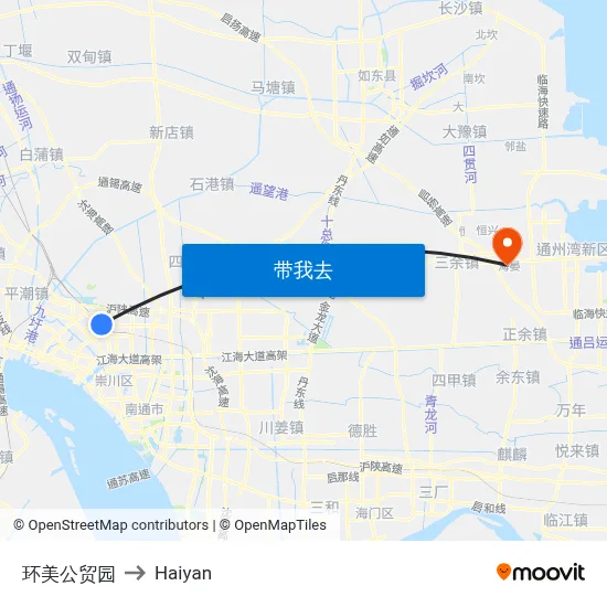 环美公贸园 to Haiyan map