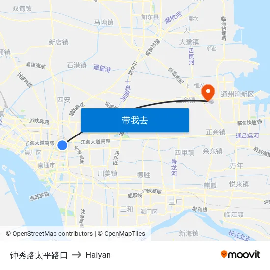 钟秀路太平路口 to Haiyan map