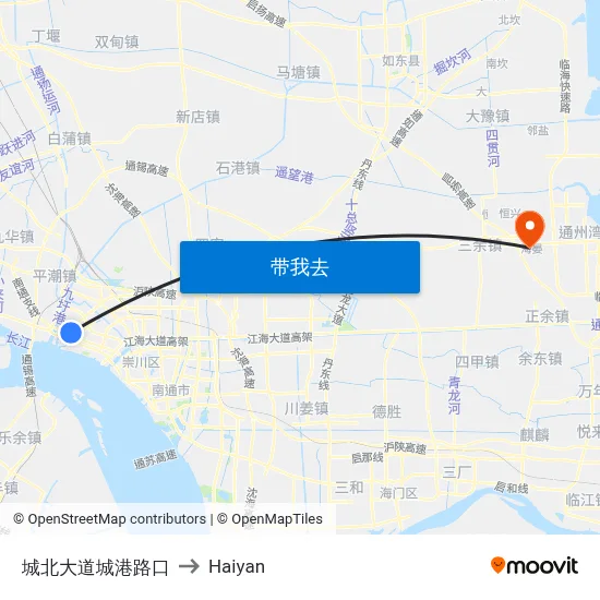 城北大道城港路口 to Haiyan map