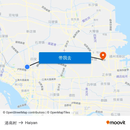 港南村 to Haiyan map