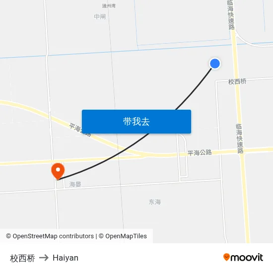 校西桥 to Haiyan map