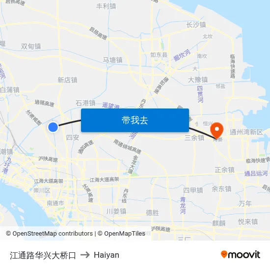 江通路华兴大桥口 to Haiyan map