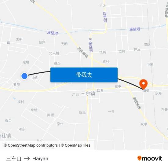 三车口 to Haiyan map