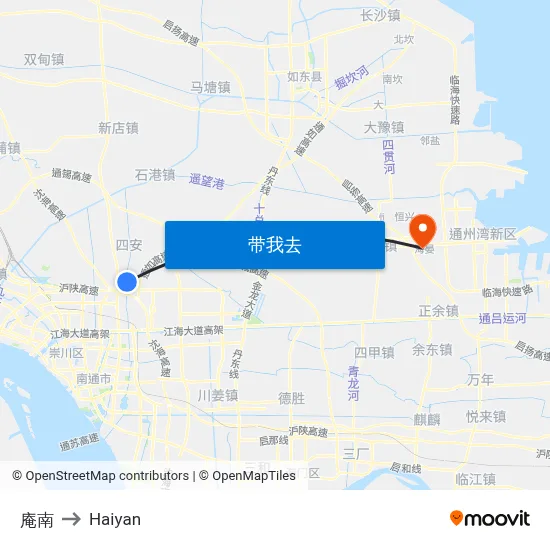 庵南 to Haiyan map