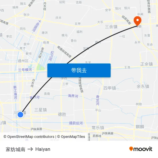家纺城南 to Haiyan map