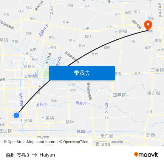 临时停靠3 to Haiyan map