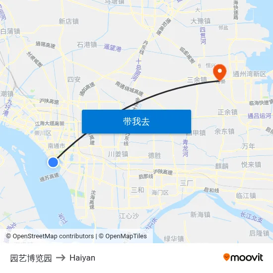 园艺博览园 to Haiyan map