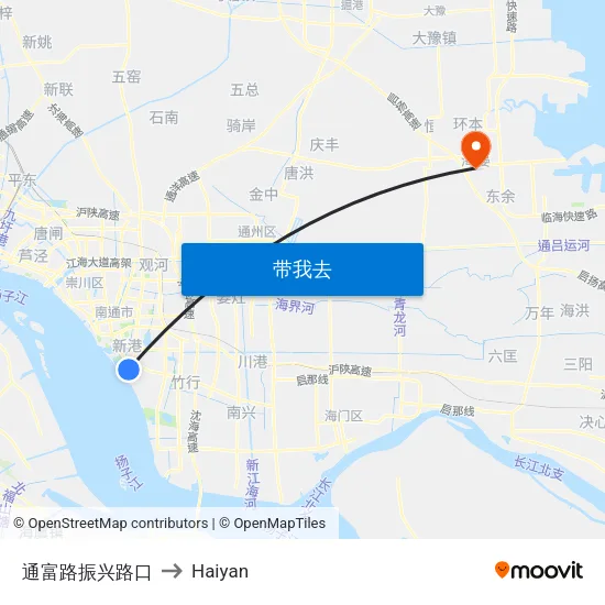通富路振兴路口 to Haiyan map