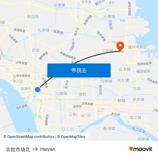 农批市场北 to Haiyan map