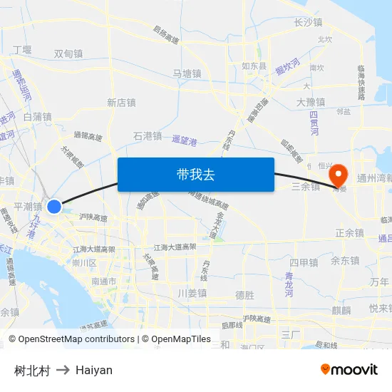 树北村 to Haiyan map