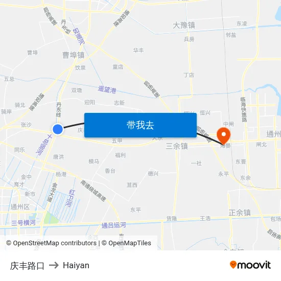 庆丰路口 to Haiyan map