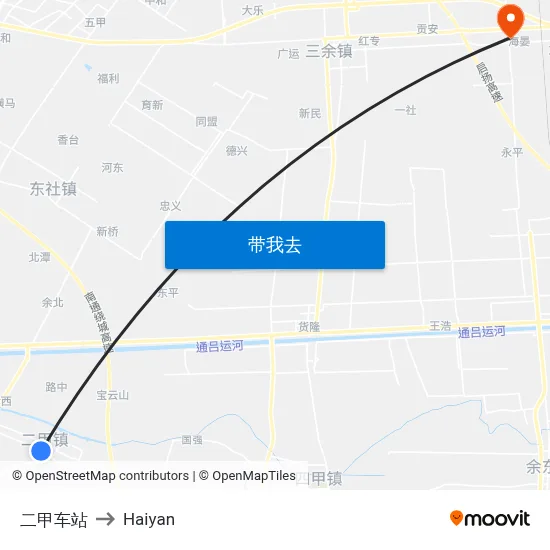 二甲车站 to Haiyan map