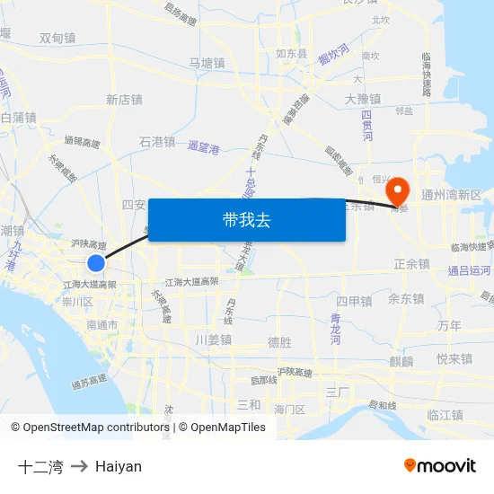 十二湾 to Haiyan map