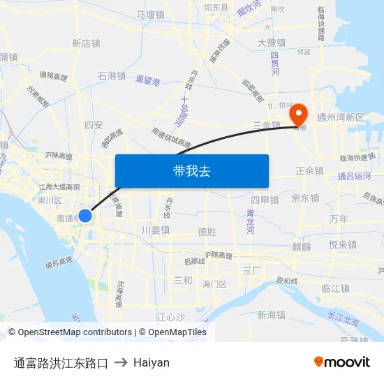 通富路洪江东路口 to Haiyan map