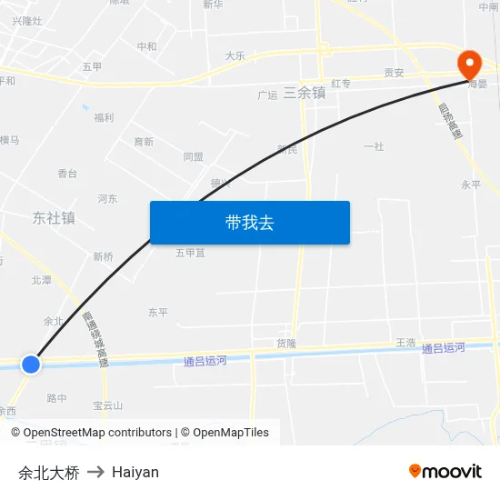 余北大桥 to Haiyan map