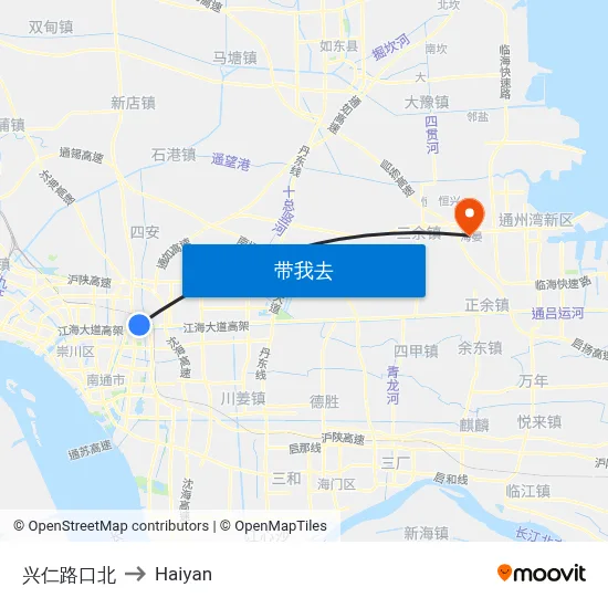 兴仁路口北 to Haiyan map