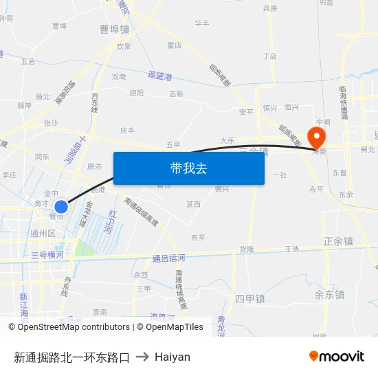 新通掘路北一环东路口 to Haiyan map