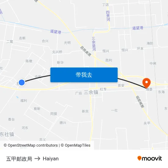 五甲邮政局 to Haiyan map