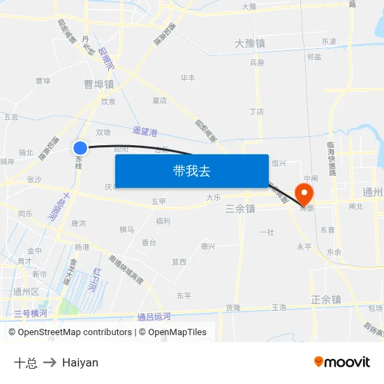 十总 to Haiyan map