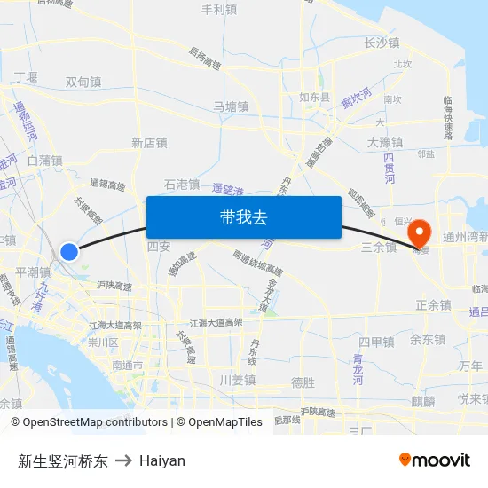 新生竖河桥东 to Haiyan map